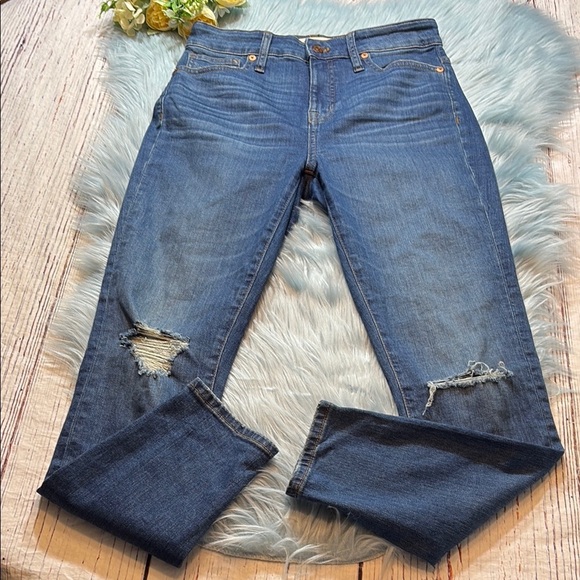 Madewell Distressed Curvy High Rise Skinny Crop Jeans sz 26 - Picture 1 of 9